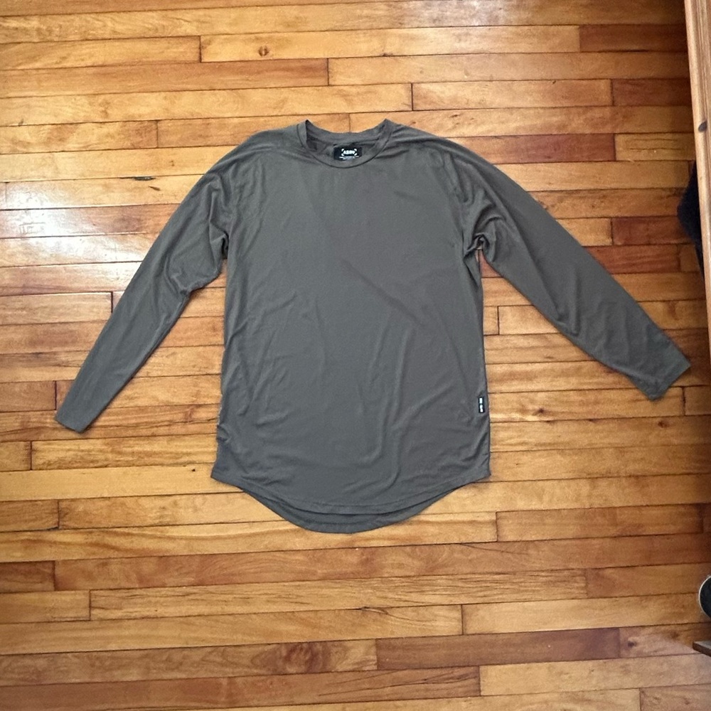 ASRV long sleeve silver lite shirt in Olive